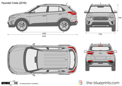 400x283 Hyundai Creta Vector Drawing