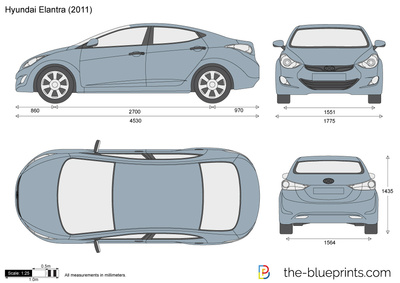 400x283 Hyundai Elantra Vector Drawing