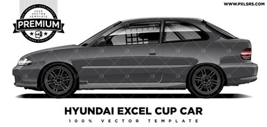 386x184 Hyundai Excel Cup Car 'premium' Vector Template