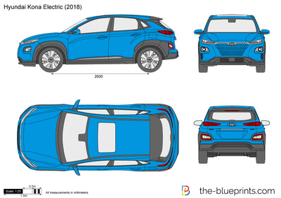 400x283 Hyundai Kona Electric Vector Drawing
