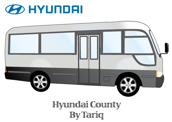 600x425 Hyundai County Bus Vector Download Free Vector Art Free Vectors