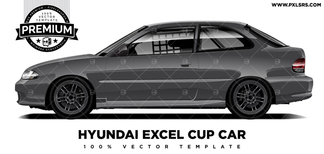 1280x609 Hyundai Excel Cup Car 'premium' Vector Template