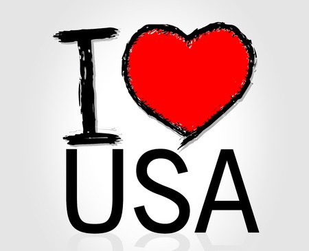 I love us. Надпись по английски i Love USA.