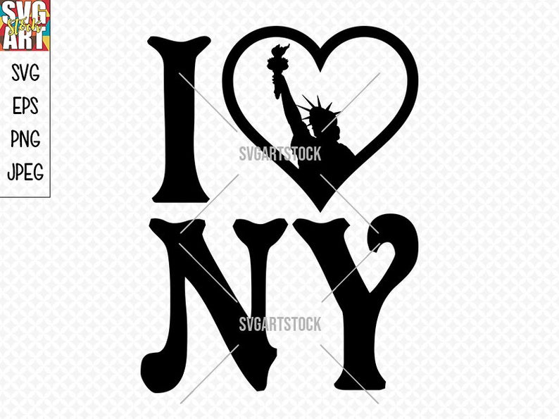 794x595 I Love Ny Lady Liberty Vector Digital Clipart T Shirt Etsy