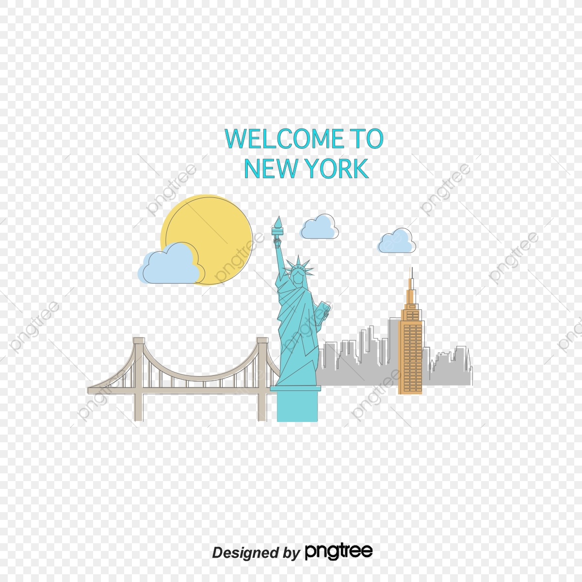 1200x1200 Simple Creative New York Skyine, City Skyine, Architectural