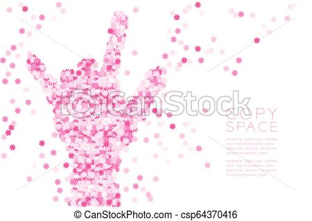 Abstract Flower Pattern I Love You Hand Shape, Sign Language 450x319 Abstract Flower Pattern I Love You Hand Shape, Sign Language