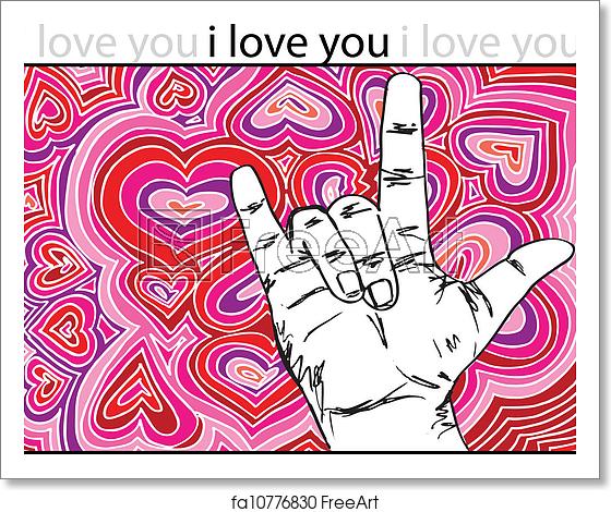 Free Art Print Of Sign Language For I Love You With Abstract 560x470 Free Art Print Of Sign Language For I Love You With Abstract