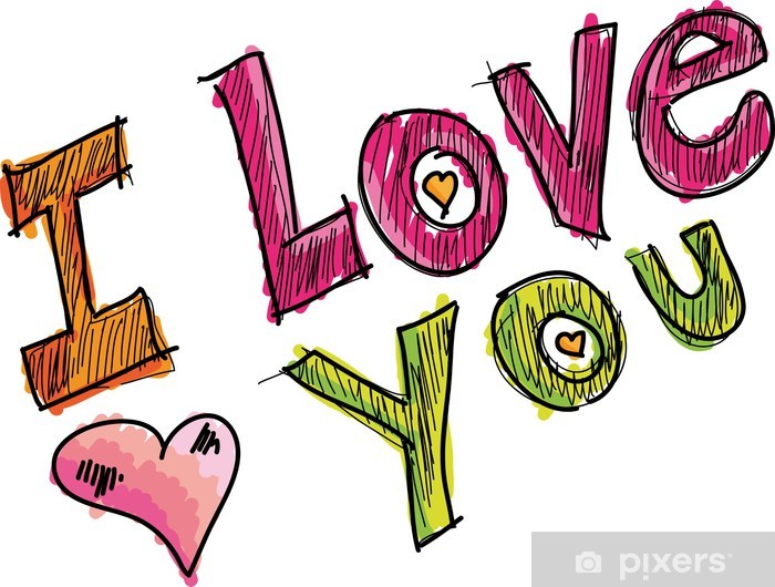 I Love You Vector Illustration Wall Mural 700x530 I Love You Vector Illustration Wall Mural