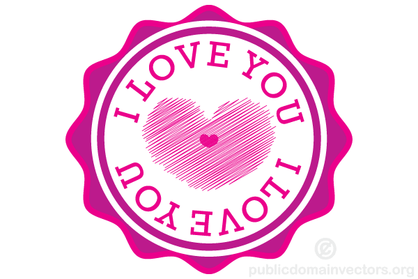I Love You Sticker Vector 600x400 I Love You Sticker Vector