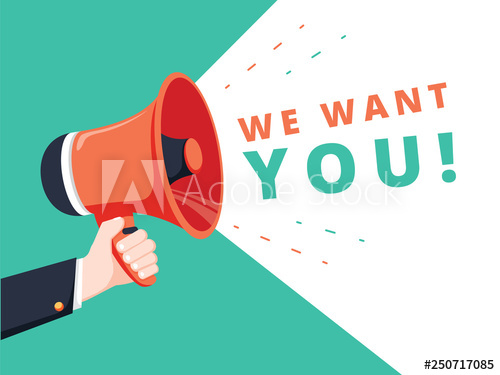 Male Hand Holding Megaphone With We Want You Speech Bubble Banner 500x375 Male Hand Holding Megaphone With We Want You Speech Bubble Banner