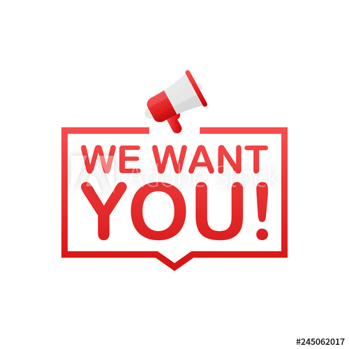 Megaphone Hand, Business Concept With Text We Want You! Vector 500x500 Megaphone Hand, Business Concept With Text We Want You! Vector
