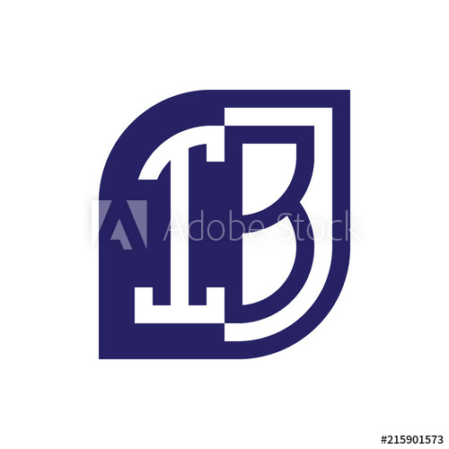 500x500 Ib Initial Letter Emblem Logo Negative Space