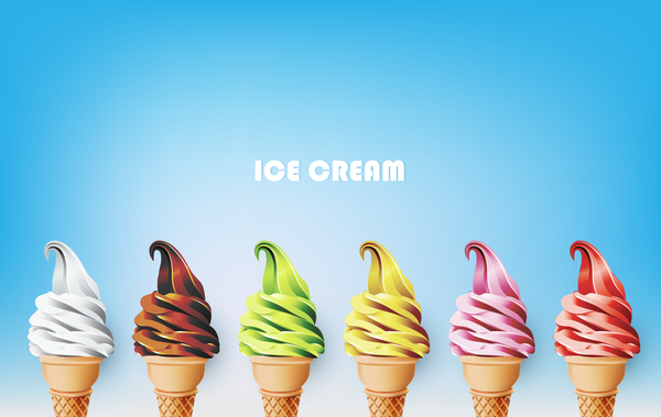 Ice Cream Blue Background Vector 600x379 Ice Cream Blue Background Vector