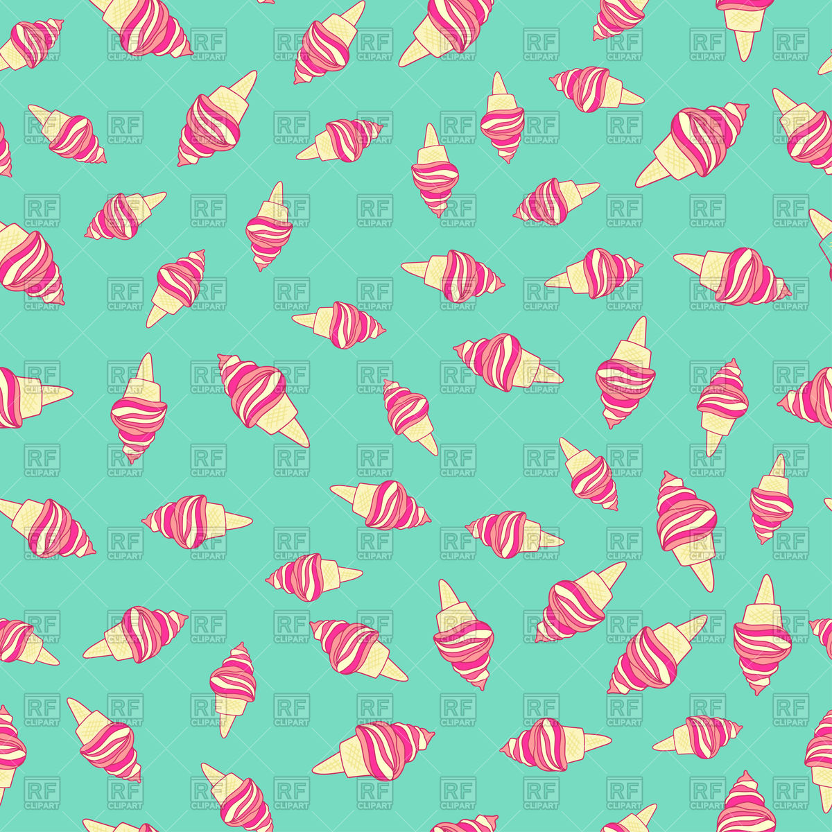 Pink Ice Cream Cones Seamless Pattern On Blue Background Vector 1200x1200 Pink Ice Cream Cones Seamless Pattern On Blue Background Vector