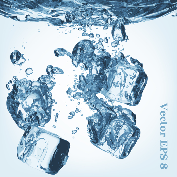 Ice Cubes With Water Background Vector Free Download 600x600 Ice Cubes With Water Background Vector Free Download