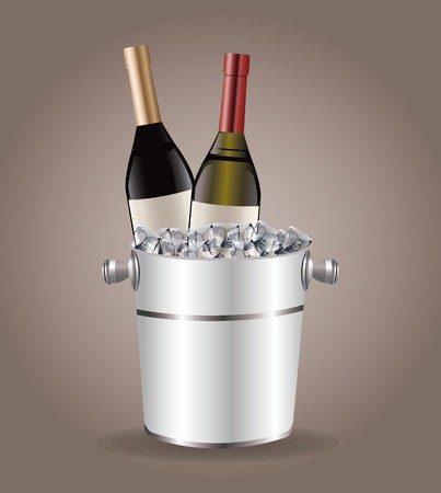 Bottle Wine Cooler Ice Drink Image Vector Illustration 403x450 Bottle Wine Cooler Ice Drink Image Vector Illustration