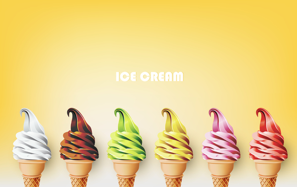 600x379 Ice Cream Yellow Background Vector Free Download