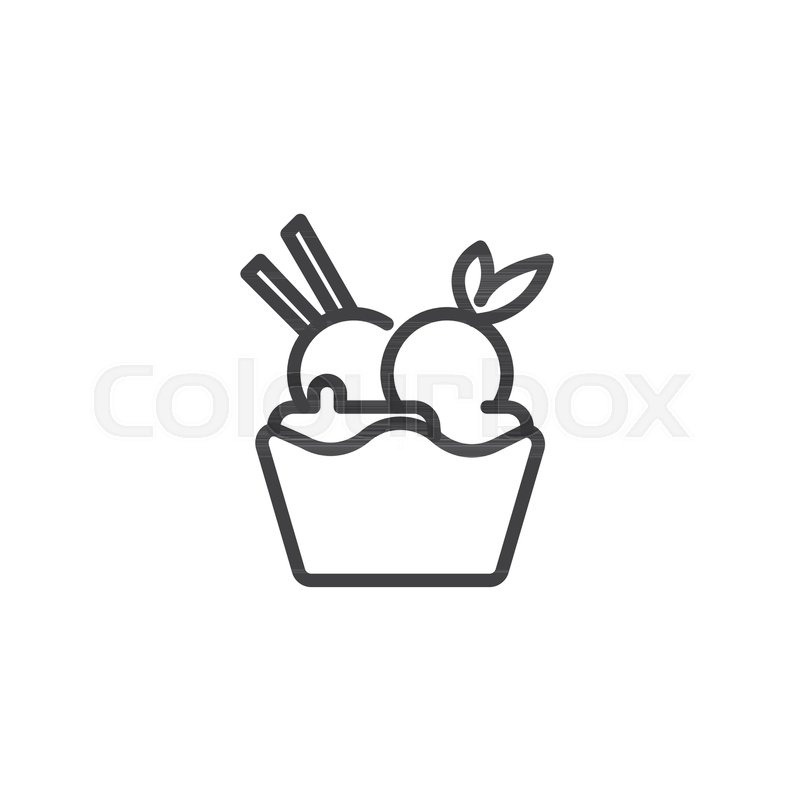 800x800 Ice Cream Bowl Outline Icon Linear Stock Vector Colourbox