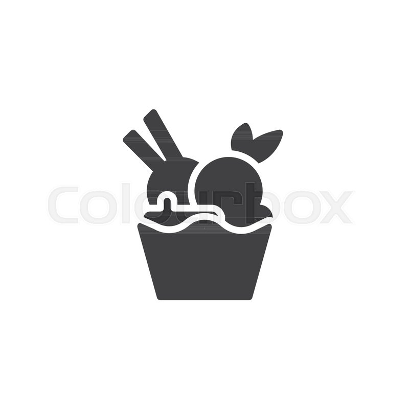 800x800 Ice Cream Bowl Vector Icon Filled Stock Vector Colourbox