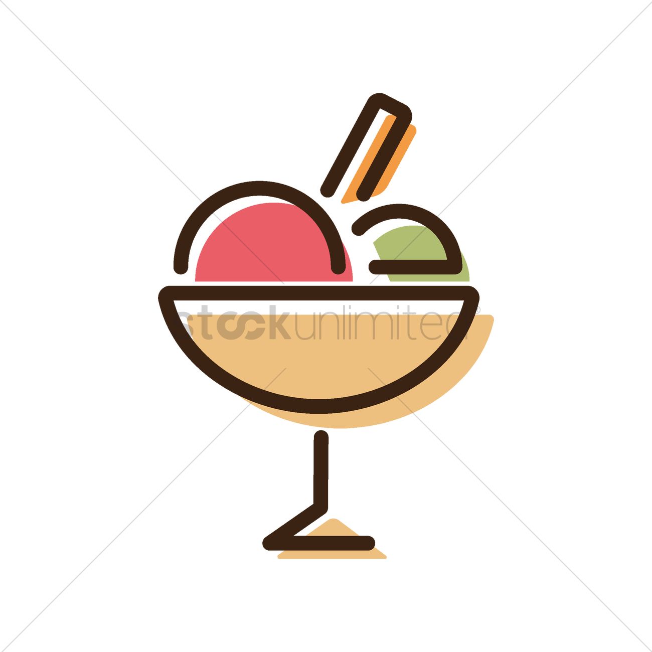 1300x1300 Ice Cream Scoops In Bowl Vector Image