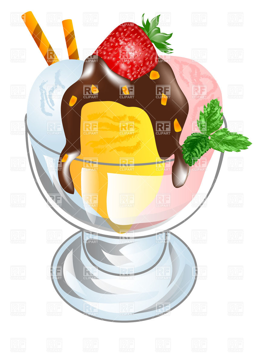 848x1200 Ice Cream With Fresh Strawberry And Mint Vector Image Of Food