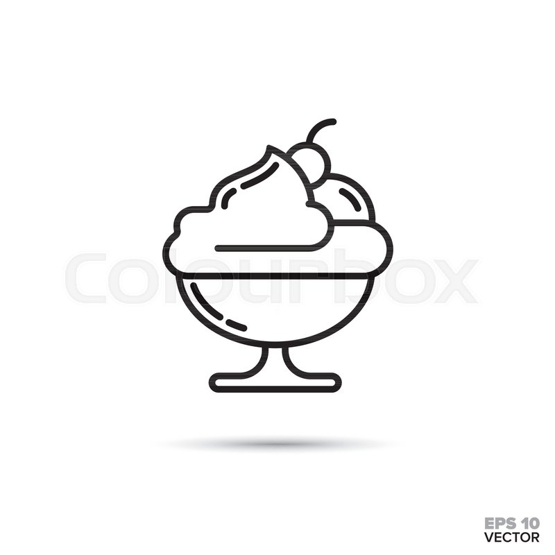 800x800 Sundae Ice Cream Dessert In A Bowl Stock Vector Colourbox