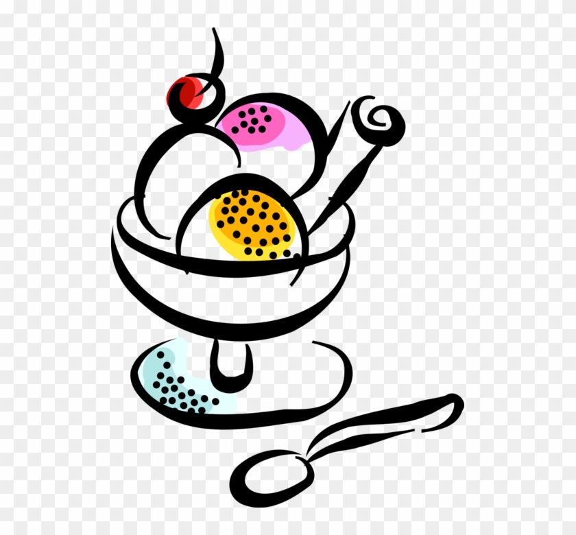 840x780 Vector Illustration Of Bowl Of Dessert Ice Cream Gelato