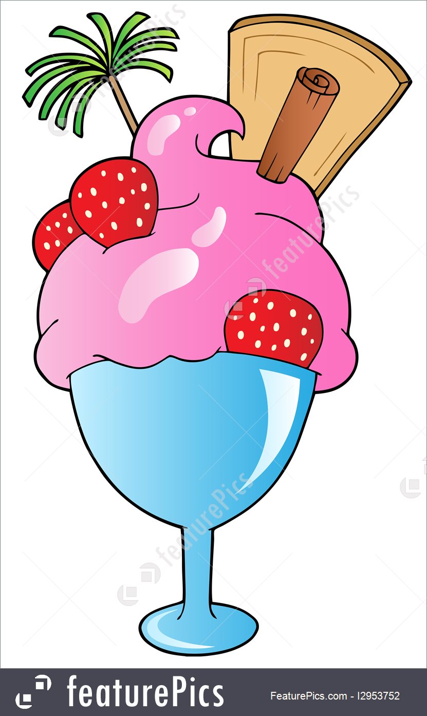 831x1392 Cartoon Ice Cream Bowl Illustration