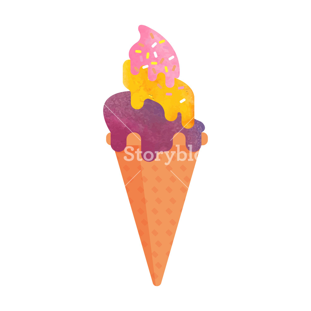 1000x1000 Colorful Watercolor Texture Vector Popsicle Ice Cream Sweet Summer