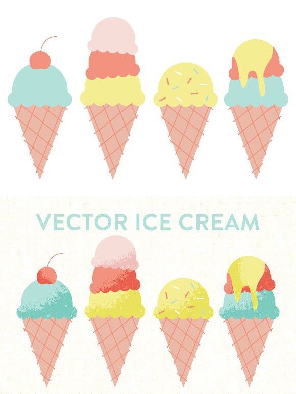 580x772 Vector Ice Cream Cones Pastel Graphic Design In Ice Cream