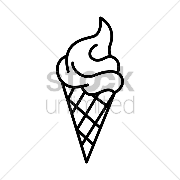 600x600 Ice Cream Cone Vector Image