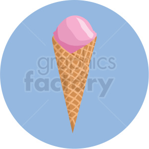 300x300 Ice Cream Cone Vector Flat Icon Clipart With Circle Background