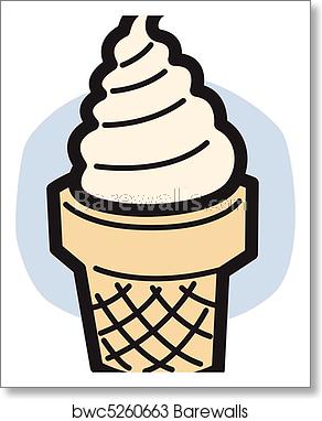 292x382 Ice Cream Cone Vector Clip Art, Art Print Barewalls Posters