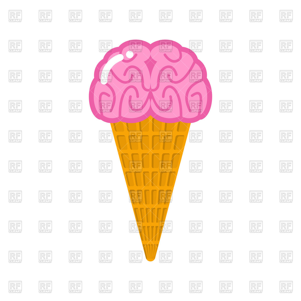 1200x1200 Ice Cream Brain Cone Vector Image Of Food And Beverages