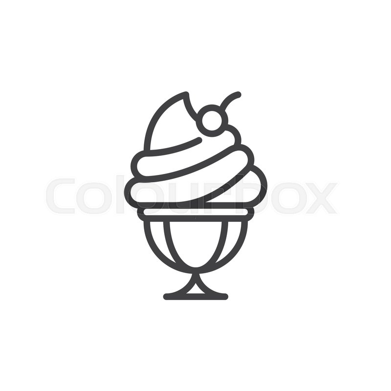800x800 Ice Cream Cup Line Icon, Outline Stock Vector Colourbox