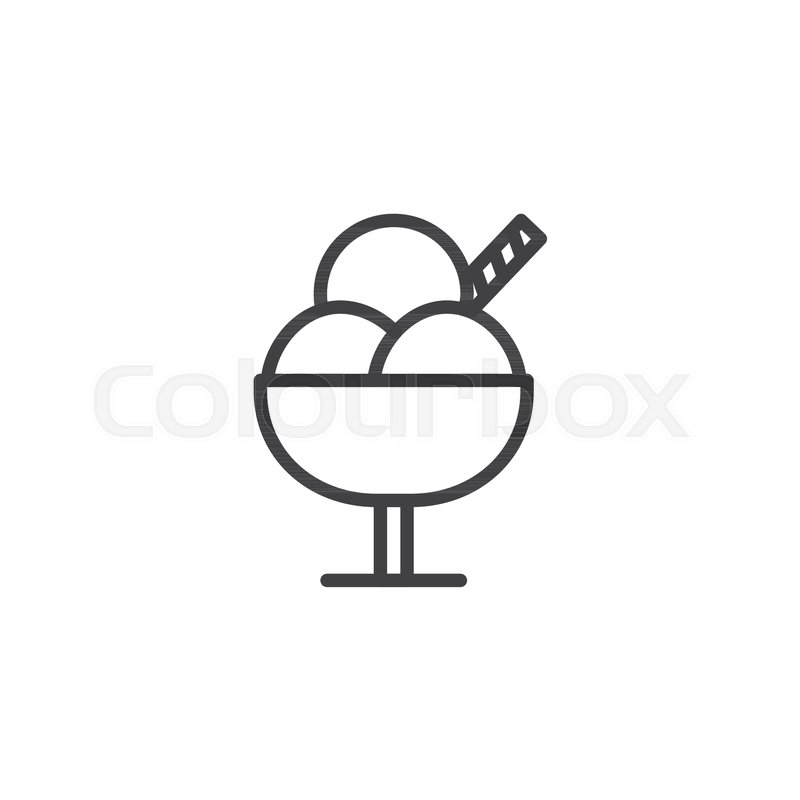 800x800 Ice Cream Cup Outline Icon Linear Stock Vector Colourbox