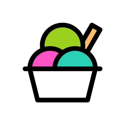 490x490 Ice Cream Cup Vector, Sweets Filled Icon Editable Outline
