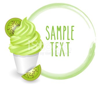 342x299 Soft Ice Cream Cup Kiwi Variety Vector White Background Premium