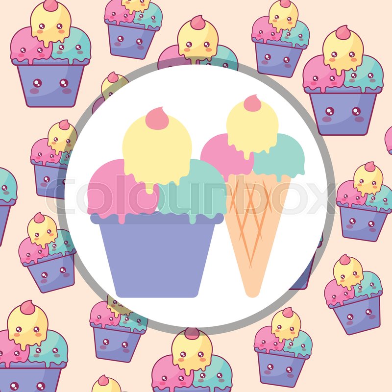 800x800 Delicious Ice Cream In Cup Vector Stock Vector Colourbox