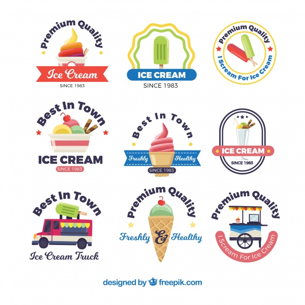 626x626 Collection Of Ice Cream Logos Vector Free Download