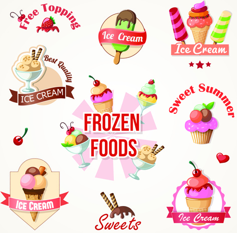 475x467 Cute Ice Cream Logos And Labels Vector Free Vector In Encapsulated