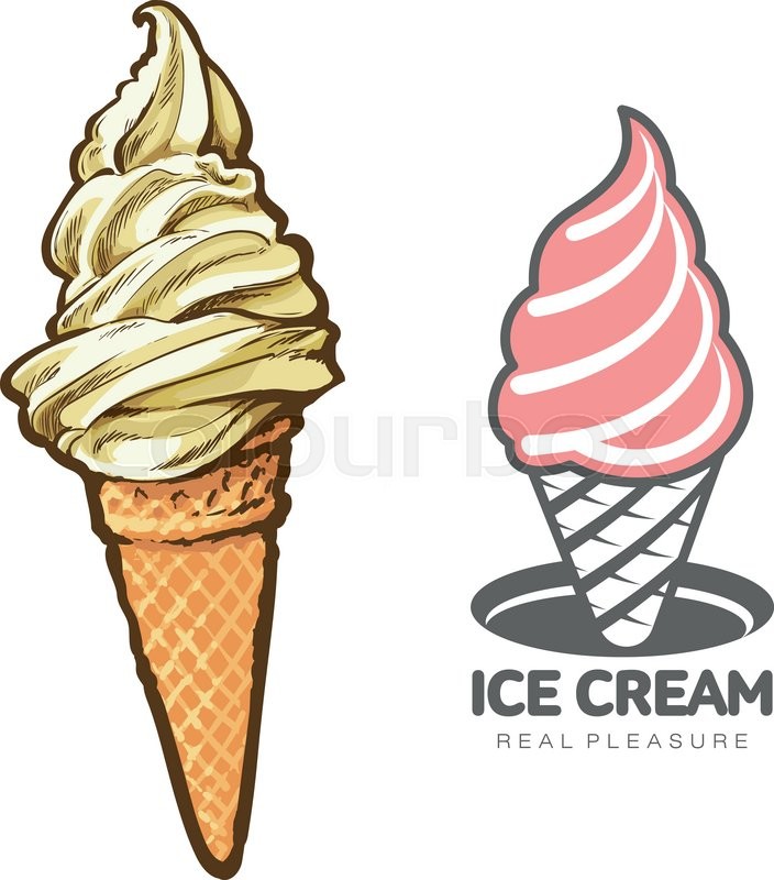 704x800 Delicious Ice Cream Logo, Vector Stock Vector Colourbox