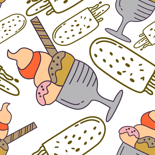 Ice Cream Pattern Seamless Vector Template, Design, Sweet, Pattern 640x640 Ice Cream Pattern Seamless Vector Template, Design, Sweet, Pattern