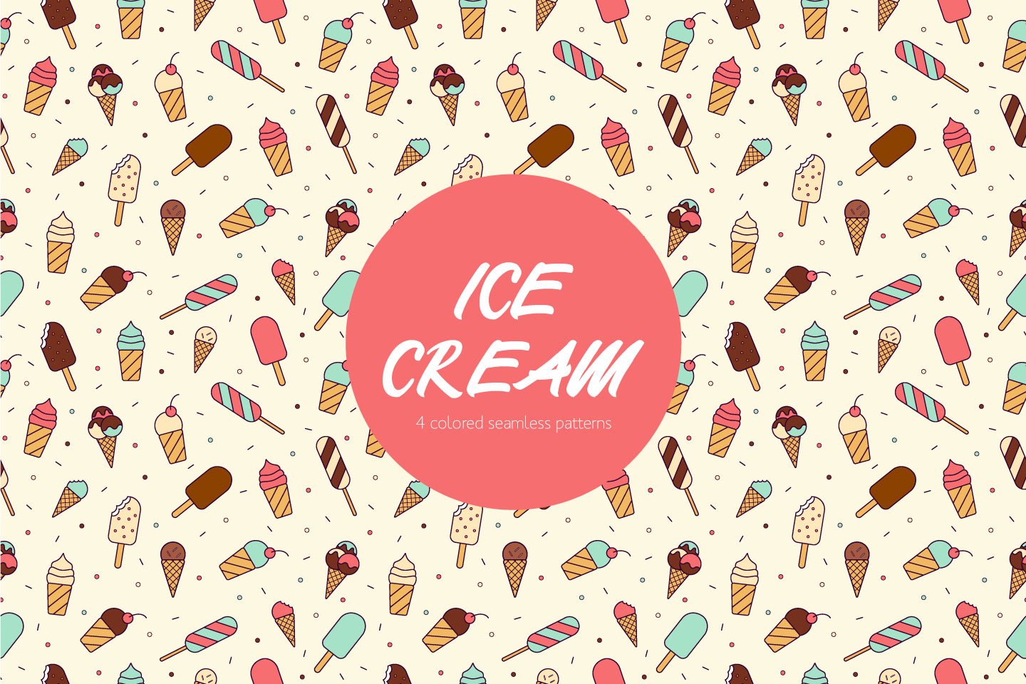 Ice Cream Vector Free Seamless Pattern 1440x960 Ice Cream Vector Free Seamless Pattern