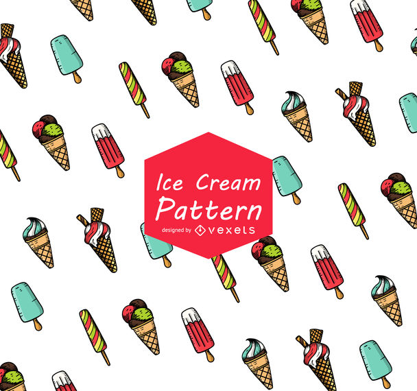 Ice Cream Cartoon Seamless Pattern 608x570 Ice Cream Cartoon Seamless Pattern