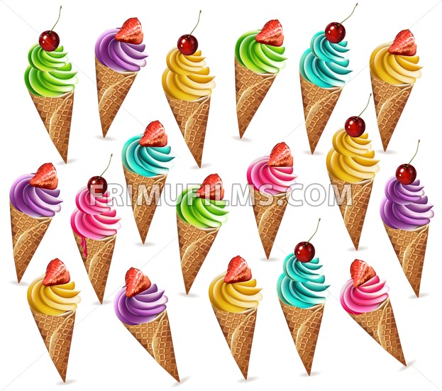 Ice Cream Pattern Vector Colorful Different Flavors Dessert 623x551 Ice Cream Pattern Vector Colorful Different Flavors Dessert