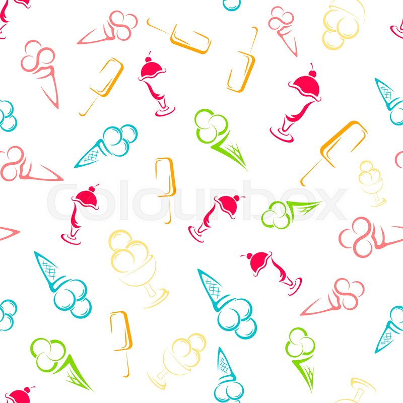Cartoon Ice Cream Seamless Pattern Stock Vector Colourbox 800x800 Cartoon Ice Cream Seamless Pattern Stock Vector Colourbox