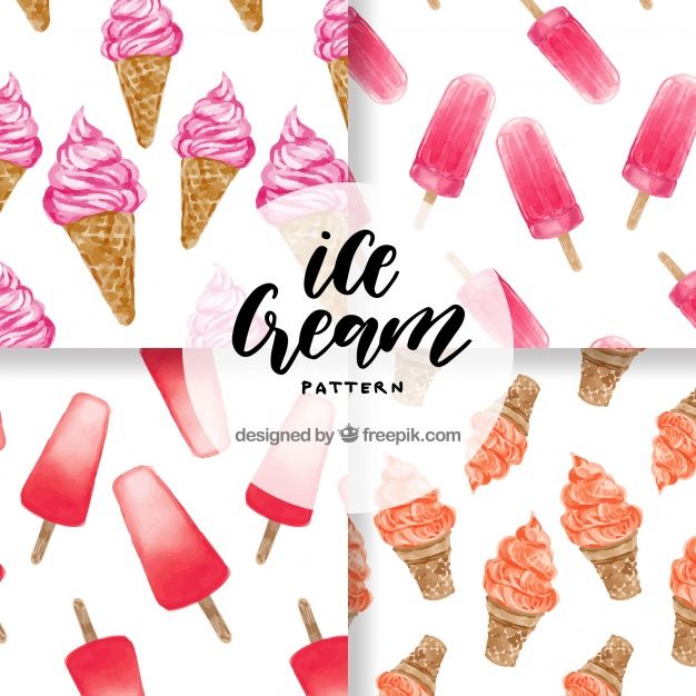 Ice Cream Patterns In Watercolor Style Free Vector Vector To Use 626x626 Ice Cream Patterns In Watercolor Style Free Vector Vector To Use