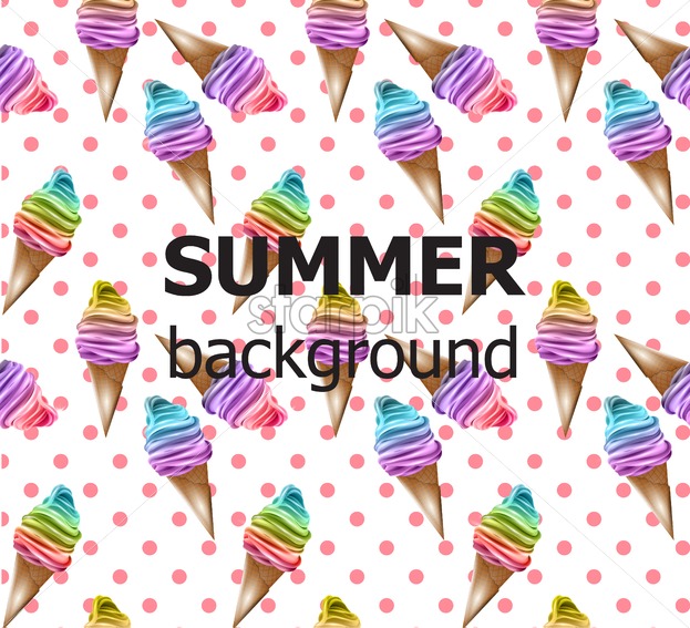 Retro Summer Background Ice Creams Pattern Vector Illustration 623x567 Retro Summer Background Ice Creams Pattern Vector Illustration