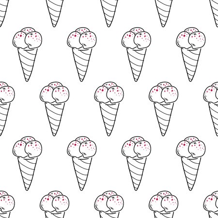 Seamless Doodle Ice Cream Pattern, Hand Drawn Triple Cone 450x450 Seamless Doodle Ice Cream Pattern, Hand Drawn Triple Cone